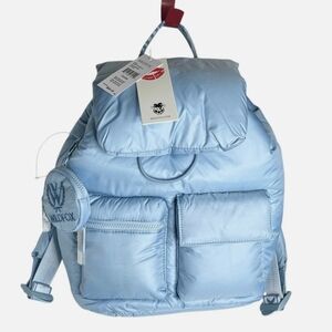 NWT IN PKG WILDFOX Parachute Nylon Backpack w/Change Purse Light Blue